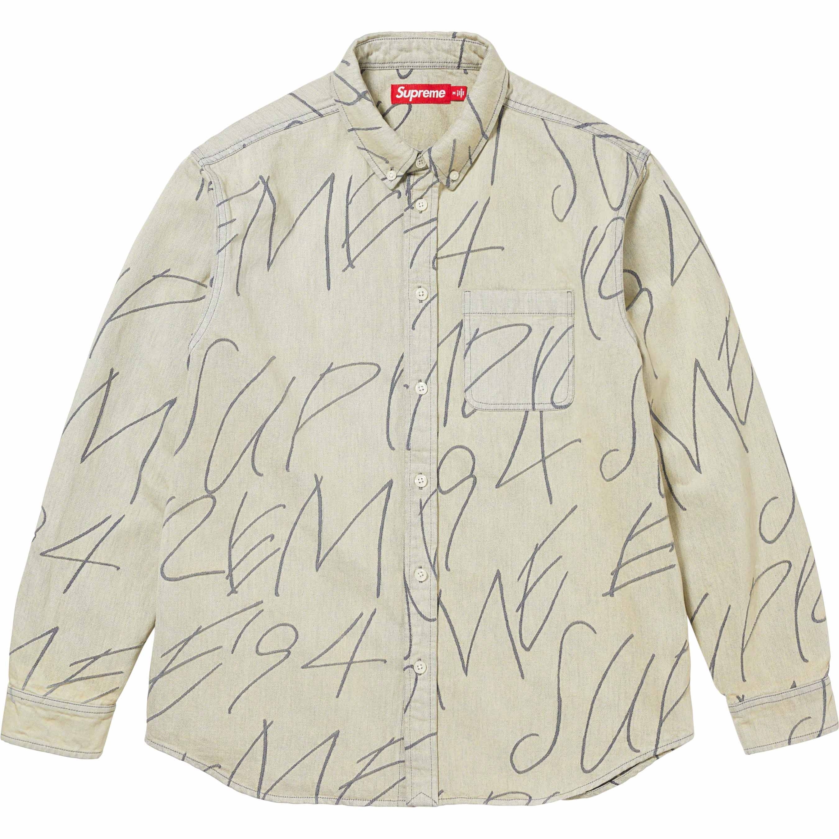 Handwriting Jacquard Denim Shirt view 6